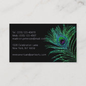 Moderner Glitter Feather Evenementenplanner Visitekaartje (Achterkant)
