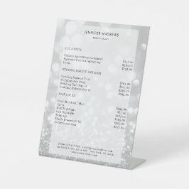 Moderner Glitter Salon Price Sockelschild Reclamebord Met Voetstuk