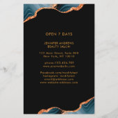 Moderner Marmor Glitzer Salon Preislist Flyer (Achterkant)