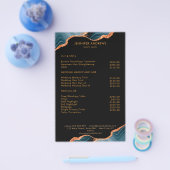 Moderner Marmor Glitzer Salon Preislist Flyer (Enkel)