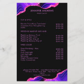 Moderner Marmor Glitzer Salon Preislist Flyer (Voorkant)