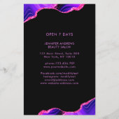 Moderner Marmor Glitzer Salon Preislist Flyer (Achterkant)