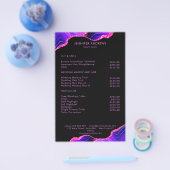 Moderner Marmor Glitzer Salon Preislist Flyer (Enkel)