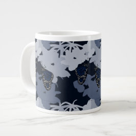 Moderner Purpur Schmetterling & Bluete Grote Koffiekop