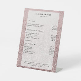 Moderner Rosa Glitzer Salon Prijs Sockelschild Reclamebord Met Voetstuk