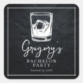 Moderner stijl vrijgezellenfeest vierkante sticker (Voorkant)