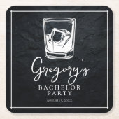 Moderner stijlvolle vrijgezellenfeest kartonnen onderzetters (Voorkant)
