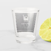 Moderner vrijgezellenfeest stijlvol shot glas (Achterkant)