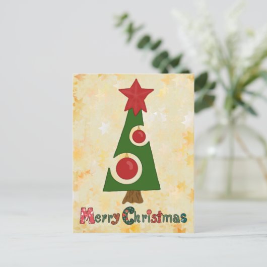 moderner Weihnachtsbaum Briefkaart (Staand voorkant)