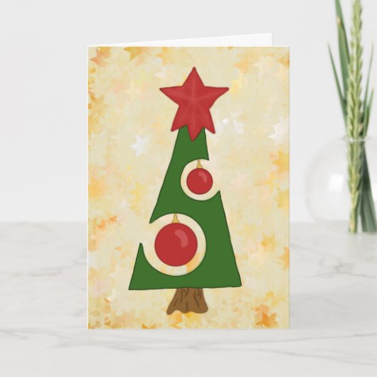Moderner Weihnachtsbaum Feestdagen Kaart (Voorkant)