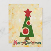 Moderner Weihnachtsbaum Feestdagenkaart (Voorkant / Achterkant)