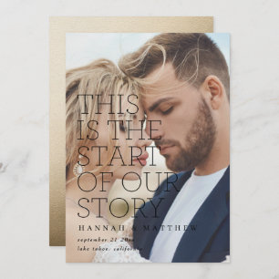 modernere verhalen , gouden typografie , bruiloft save the date