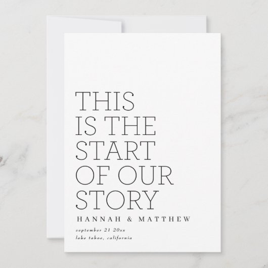 modernere verhalen , gouden typografie , bruiloft save the date (Voorkant)