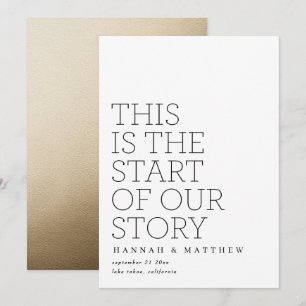 modernere verhalen , gouden typografie , bruiloft save the date