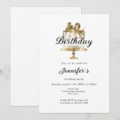 Modernes, elegantes 40. Einladung zum Geburtstag Kaart (Voorkant / Achterkant)