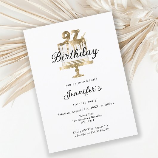 Modernes, elegantes 97. Einladung zum Geburtstag Kaart