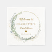 Modernes, elegantes Eukalyptus-Brautparty Serviett Servet (Voorkant)