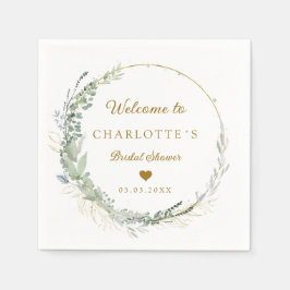 Modernes, elegantes Eukalyptus-Brautparty Serviett Servet