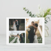 Modernes Minimalistisches  3 Fotos Vielen Dank Bedankkaart (Staand voorkant)