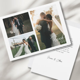 Modernes Minimalistisches  3 Fotos Vielen Dank Bedankkaart