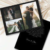 Modernes Minimalistisches 3 Fotos Vielen Dank Bedankkaart