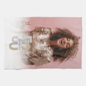 ModernFifty & Fabulous 50th Birthday Elegante foto Theedoek (Horizontaal)