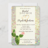 ModernGlitter Bokeh Cactus Vrijgezellenfeest Kaart (Voorkant)