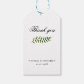moderngreen leaf waterverf elegant simpele bruilof cadeaulabel (Voorkant)