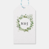 moderngreen leaf waterverf elegant simpele bruilof cadeaulabel (Achterkant)
