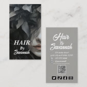 ModernHair Stylist QR Code Visitekaartjes Contactkaartje (Voorkant / Achterkant)