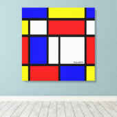 Modernisme Red Blue White Abstract Canvas Afdruk (Insitu (Houten vloer))