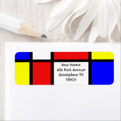 Modernisme Red Blue White Abstract Etiket (Insitu)