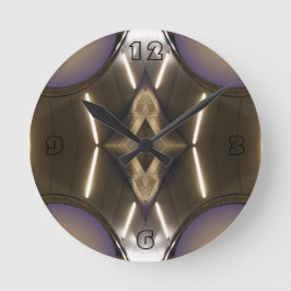 Modernist Chrome Contemmodern Designer Clock Ronde Klok