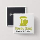 Modernist Cuisine Baking Pastry Chef King Vierkante Button 5,1 Cm (Voorkant /achterkant)