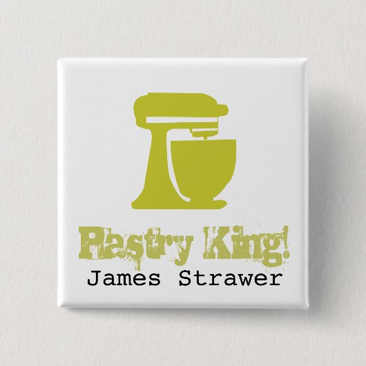 Modernist Cuisine Baking Pastry Chef King Vierkante Button 5,1 Cm (Voorkant)
