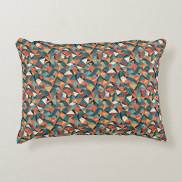 Modernist Facets | Micro Prism Oranje Teal Accent Kussen