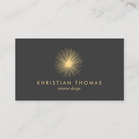  modernist gouden Spoetnik interieurontwerper 2 Visitekaartje (Voorkant)