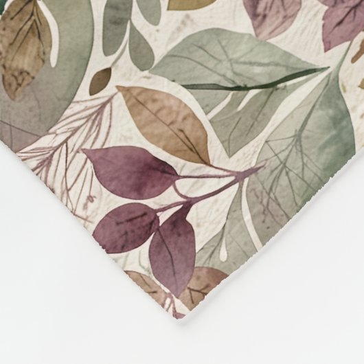 Modernist Leaf en Twig Garlands Fleece Deken (Hoek)