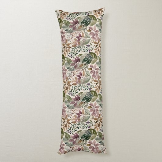 Modernist Leaf en Twig Garlands Lichaamskussen (Achterkant (Verticaal))