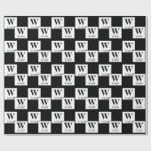 Modernist Monogram black minimalist Wedding  Cadeaupapier (Vlak)