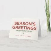 Modernist Retro Script Season’s Greetings Feestdagen Kaart (Voorkant)