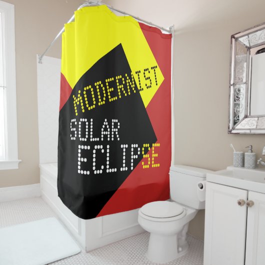 Modernist Solar Eclipse Funny aanpasbaar Douchegordijn (In situ)