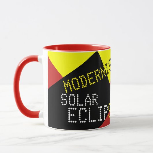 Modernist Solar Eclipse Funny aanpasbaar Mok (Links)