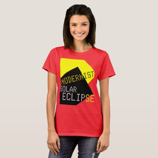 Modernist Solar Eclipse Funny aanpasbaar T-shirt (Voorkant volledig)