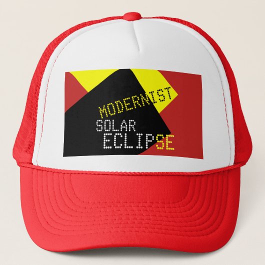 Modernist Solar Eclipse Funny aanpasbaar Trucker Pet (Voorkant)