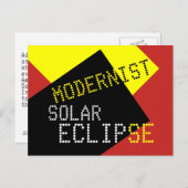 Modernist Solar Eclipse Funny aanpasbaar Uitnodiging Briefkaart (Voorkant / Achterkant)