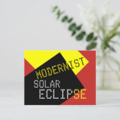 Modernist Solar Eclipse Funny aanpasbaar Uitnodiging Briefkaart (Staand voorkant)