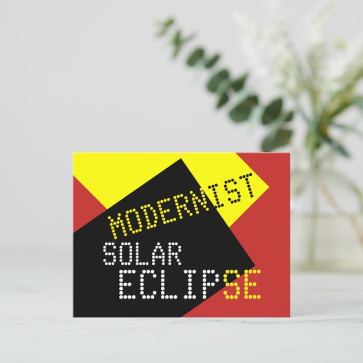 Modernist Solar Eclipse Funny aanpasbaar Uitnodiging Briefkaart (Staand voorkant)