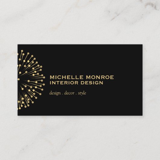  Modernist Starburst Interieurontwerper BLK Visitekaartje (Voorkant)