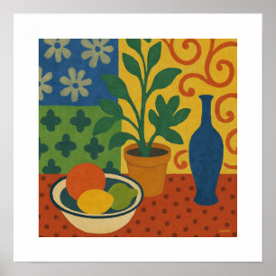 Modernistisch stilleven met fruitschilderkunst poster